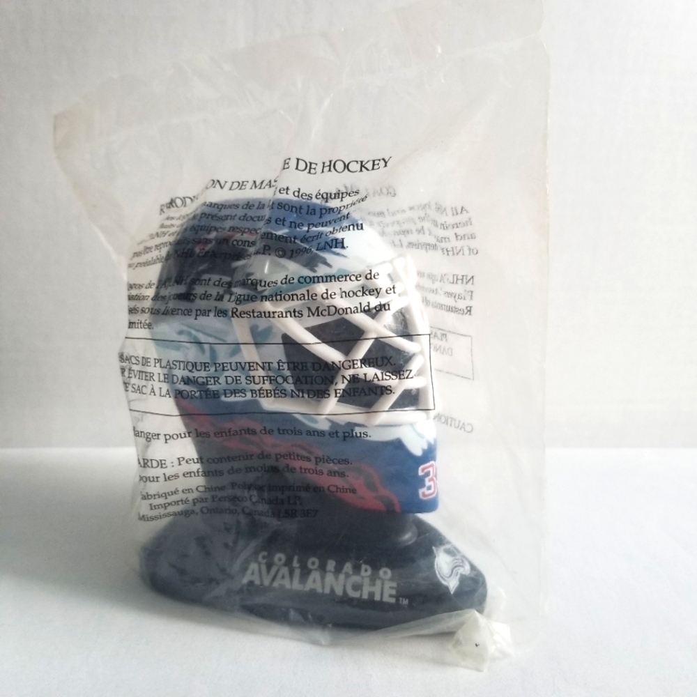 1996 McDonald's #33 Patrick Roy Colorado Avalanche Mini Hockey Goalie Mask